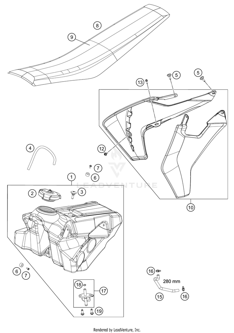 Tank, Seat TC 85 CHASSIS - 2021 Schematic