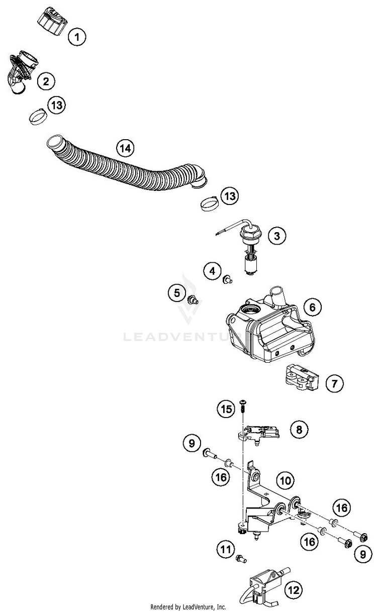 Lubricating System TE 300i ENGINE - 2019 Schematic