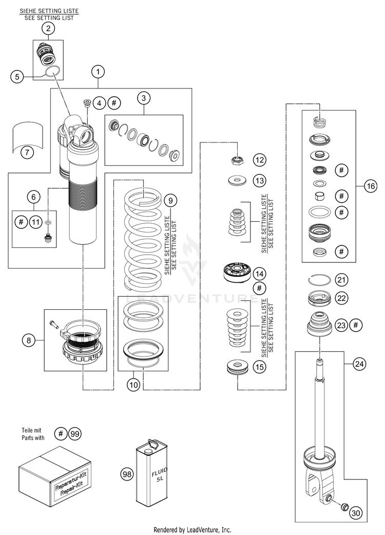 Shock Absorber Disassembled FE 501s CHASSIS - 2021 Schematic