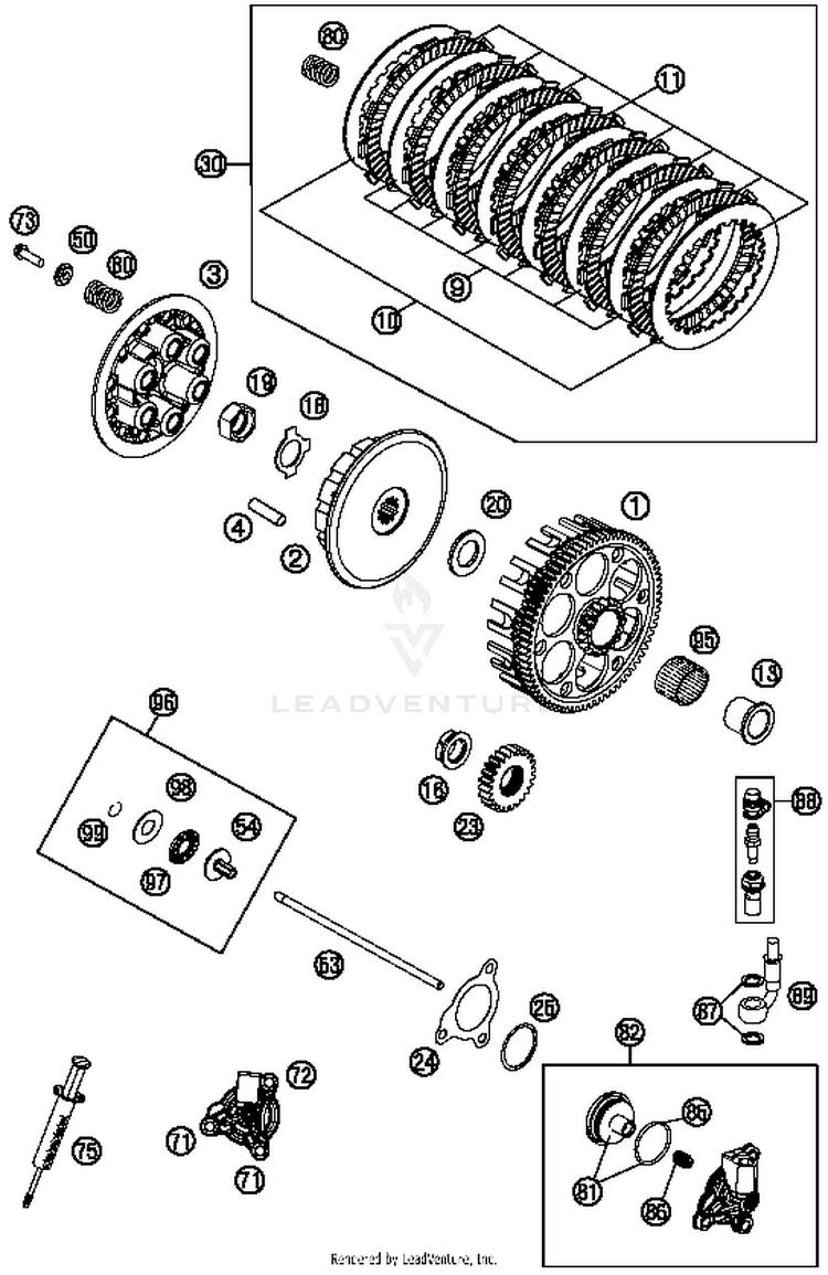 Clutch FC 250 ENGINE - 2015 Schematic