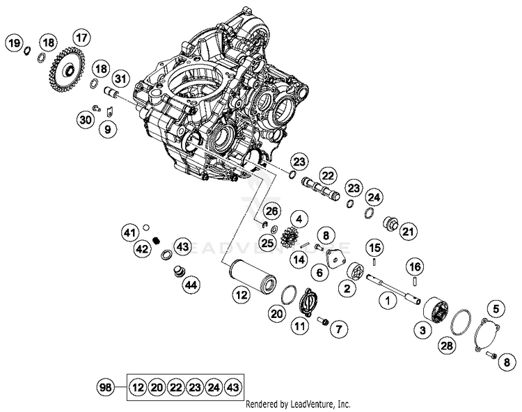 Lubricating System FE 250 ENGINE - 2018 Schematic