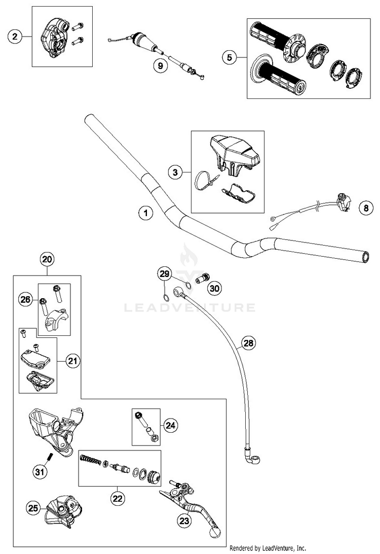 Handlebar, Controls TC 85 19 16 CHASSIS - 2019 Schematic