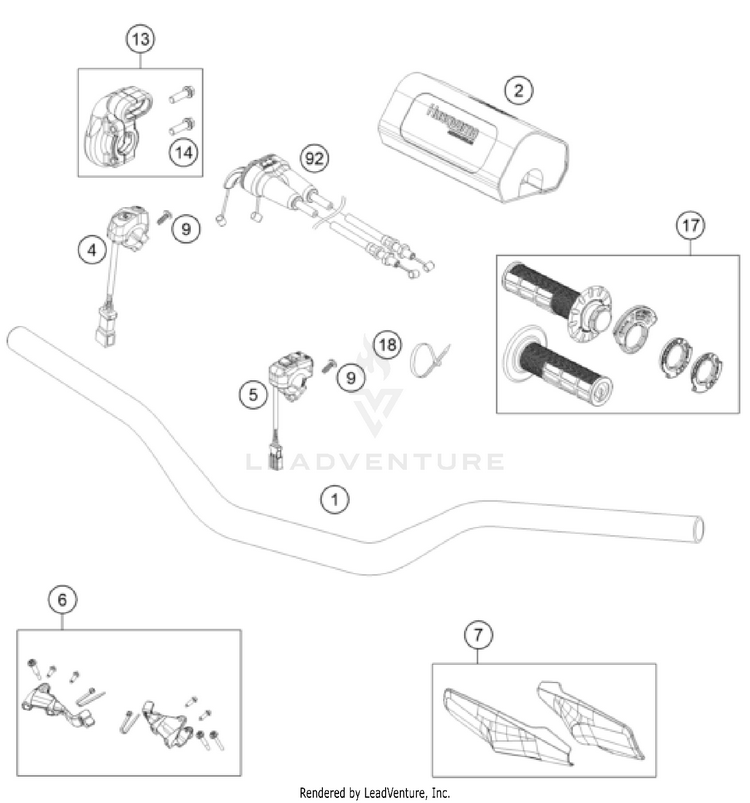 Handlebar, Controls FX 350 CHASSIS - 2023 Schematic