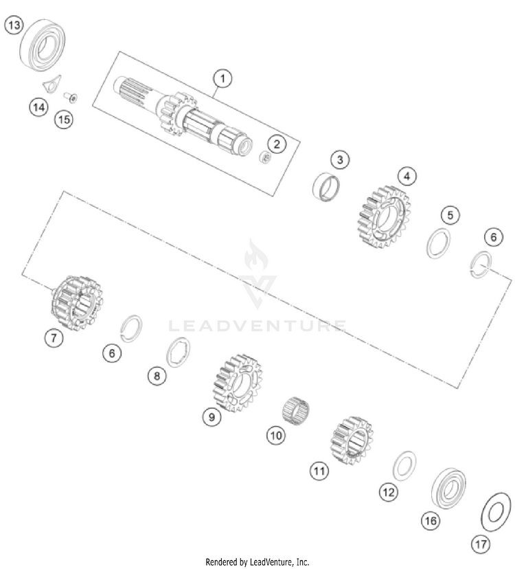 Transmission I - Main Shaft FC 450 Rockstar Ed. ENGINE - 2023 Schematic