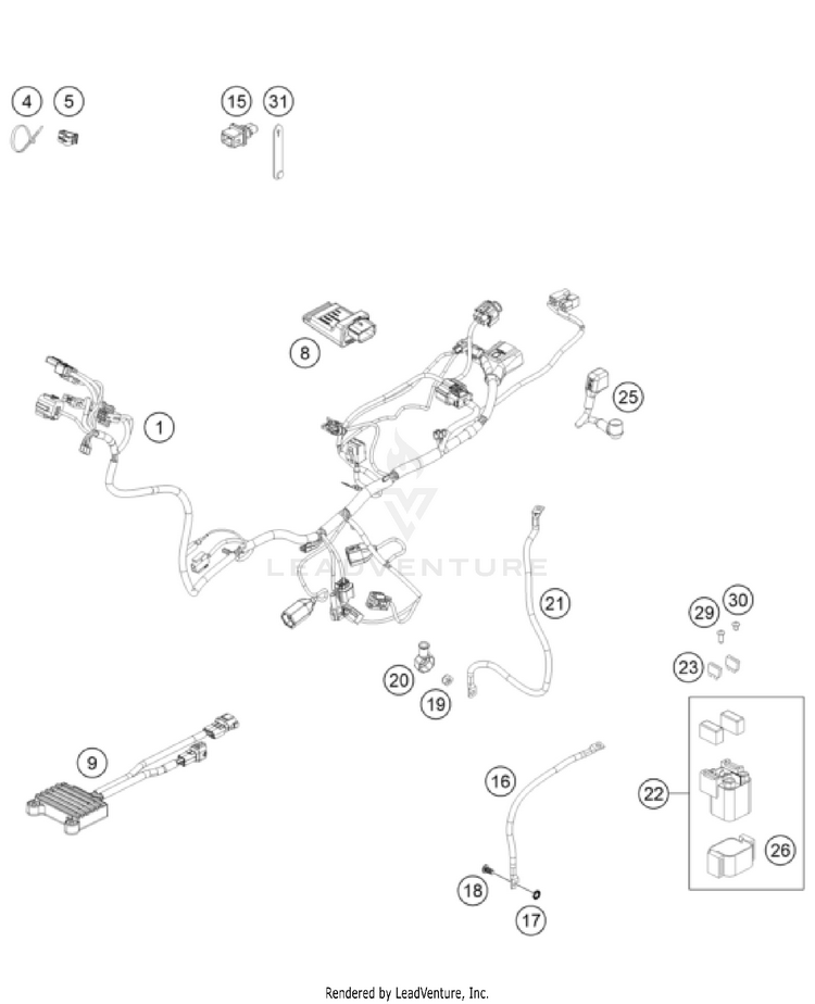 Wiring Harness FE 450 CHASSIS - 2025 Schematic