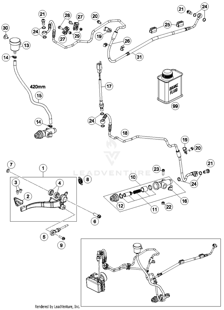 Rear Brake Control 701 SUPERMOTO CHASSIS - 2018 Schematic