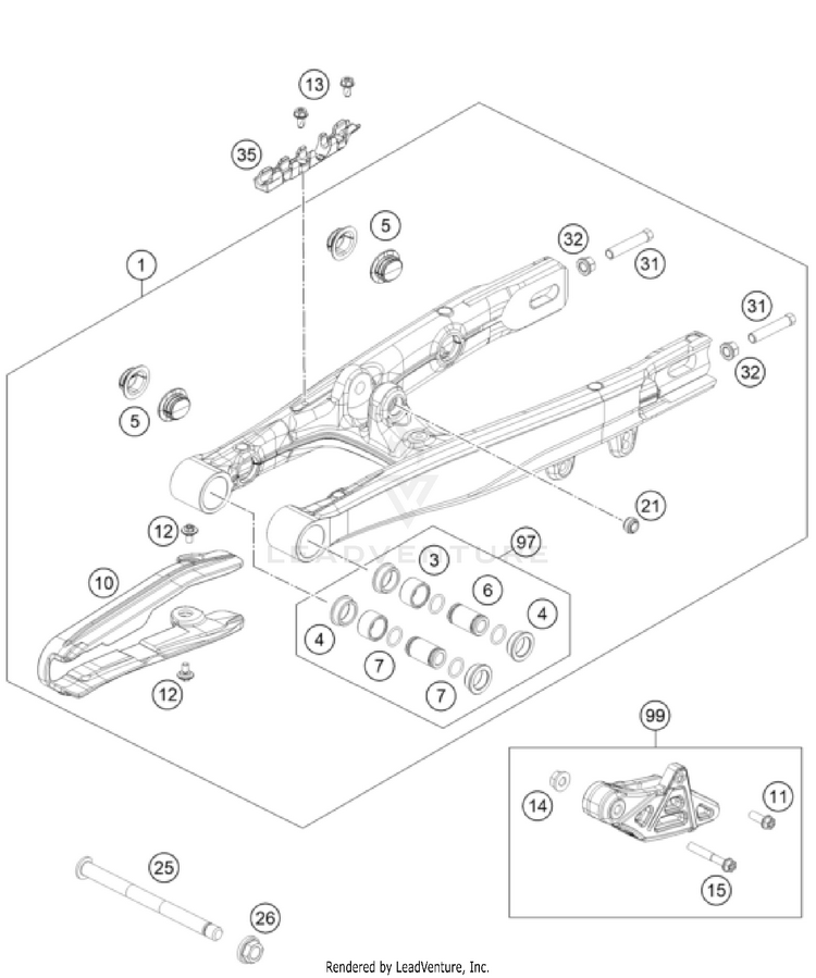 Swing Arm TC 50 EU CHASSIS - 2024 Schematic