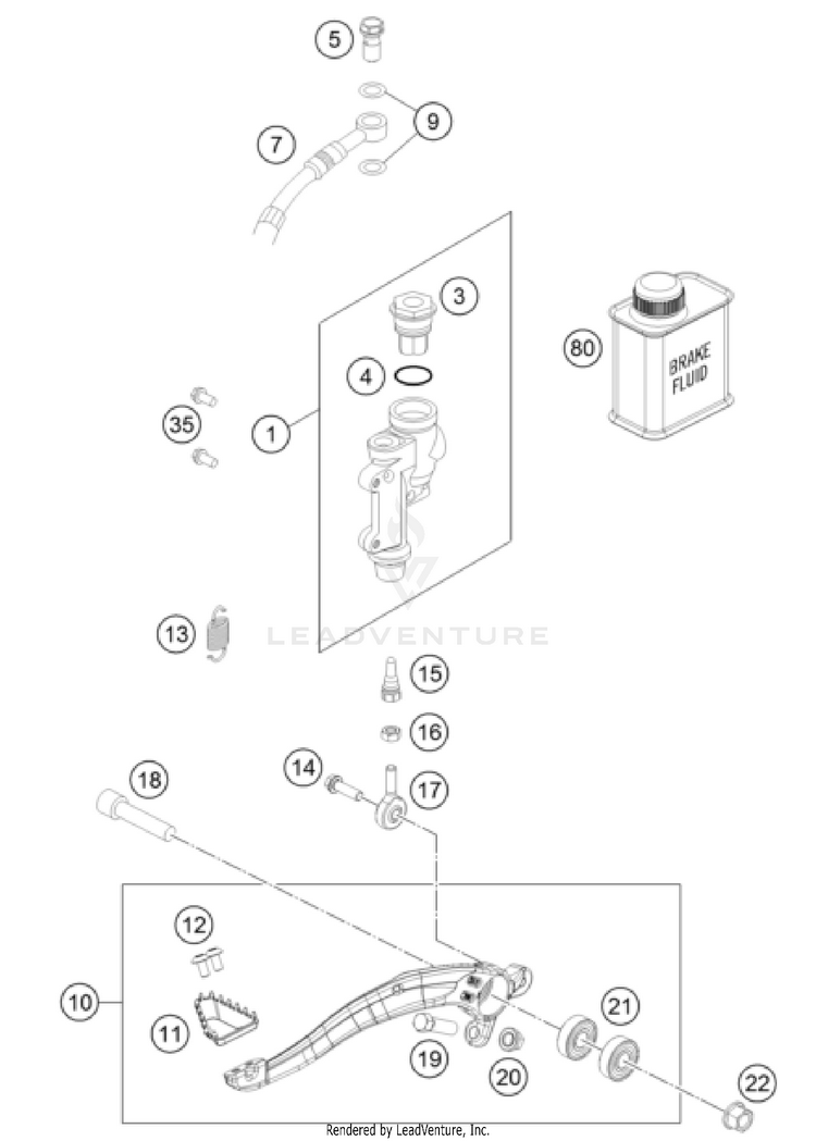 Rear Brake Control TC 250 CHASSIS - 2022 Schematic