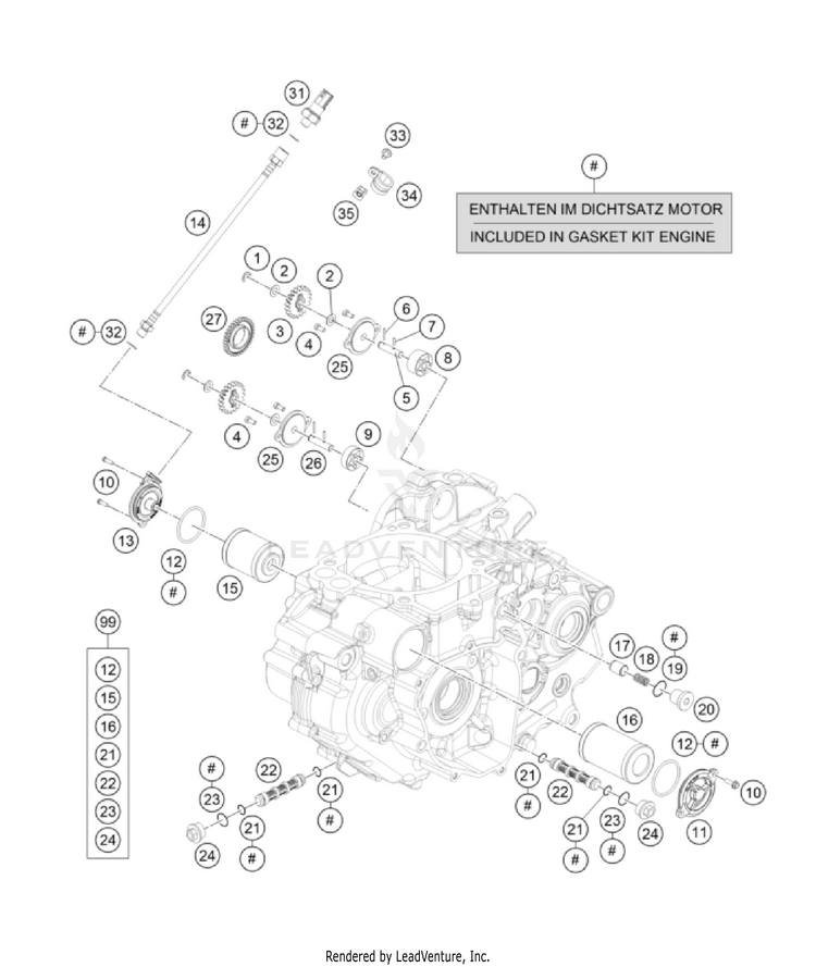 Lubricating System 701 FE/FS US Engine - 2022 Schematic