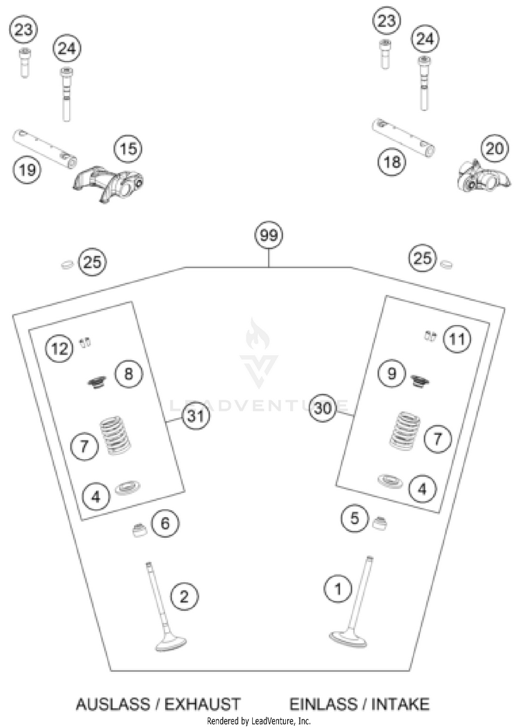 Valve Drive FE 450 US ENGINE - 2025 Schematic