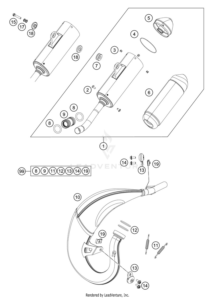 Exhaust System TC 85 19 16 CHASSIS - 2018 Schematic