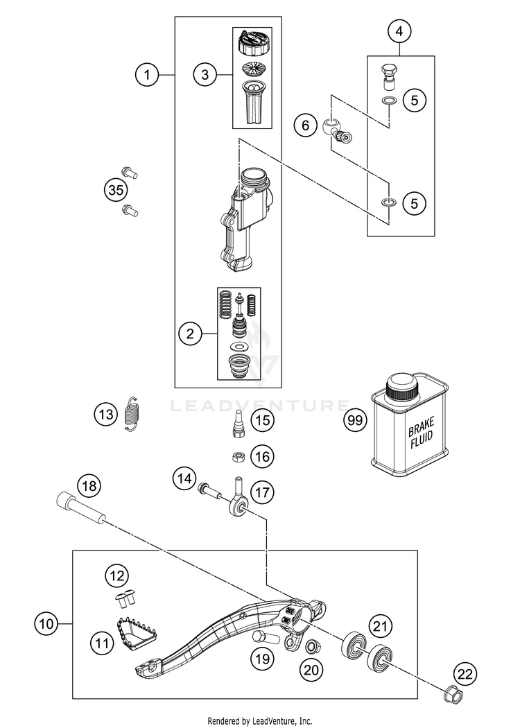 Rear Brake Control FE 350 CHASSIS - 2021 Schematic
