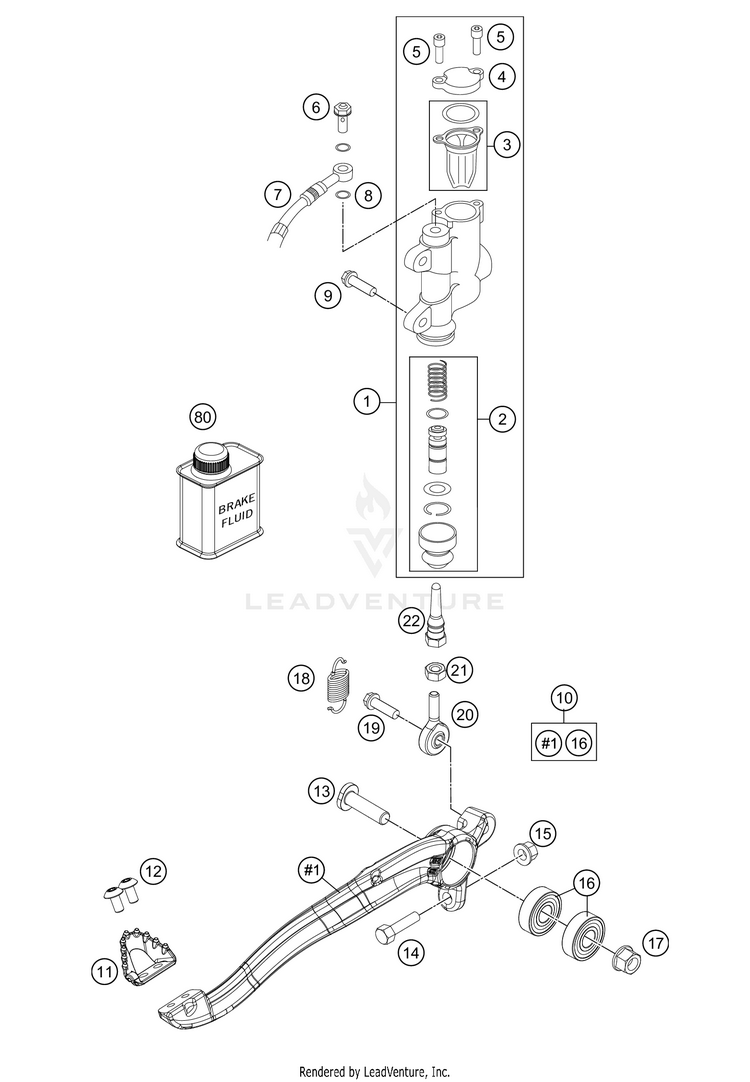 Rear Brake Control TC 85 CHASSIS - 2021 Schematic