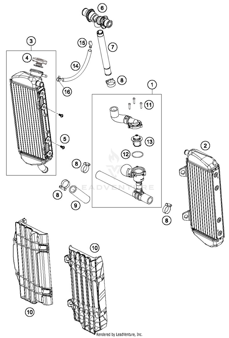 Cooling System TE 300i ENGINE - 2019 Schematic