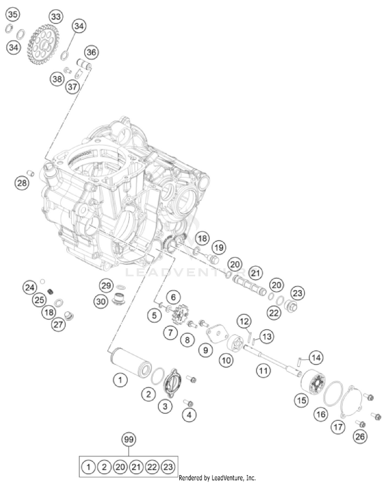 Lubricating System FE 450 US ENGINE - 2025 Schematic