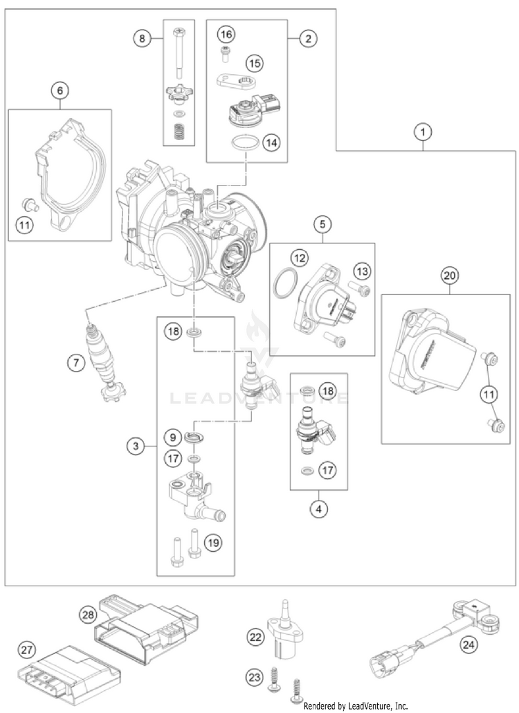 Throttle Body FC 450 Rockstar Ed. ENGINE - 2023 Schematic