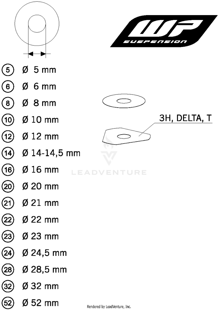 Wp Shims For Setting TE 250 CHASSIS - 2015 Schematic