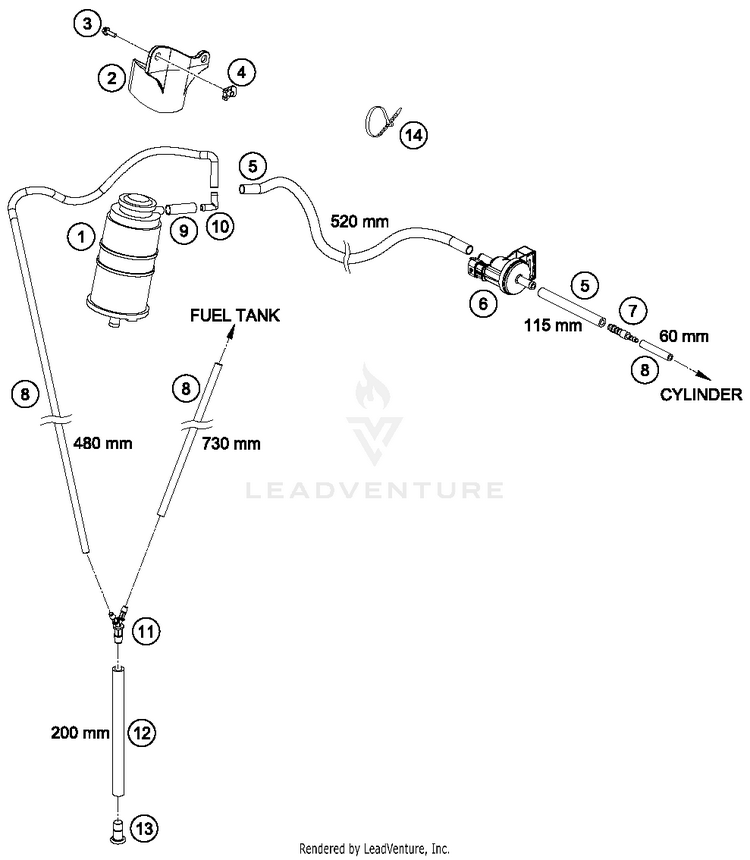 Evaporative Canister 701 ENDURO CHASSIS - 2016 Schematic