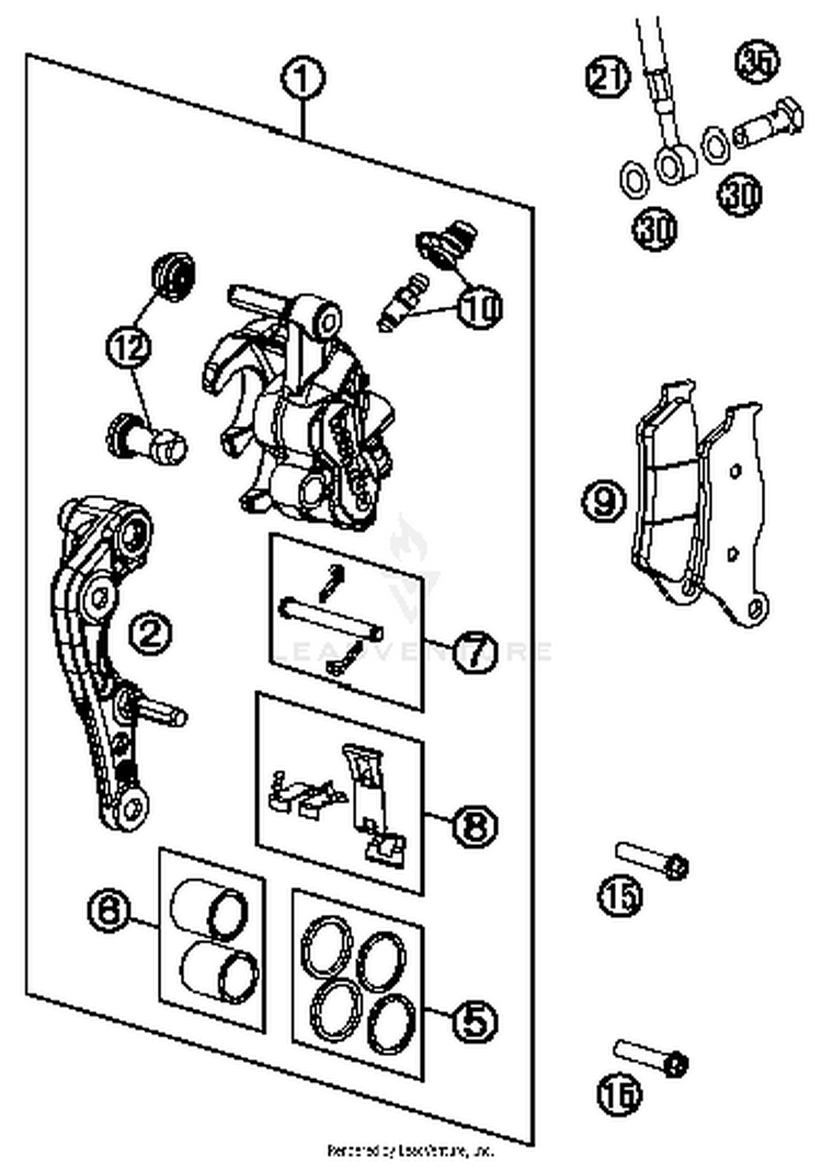 Brake Caliper Front TC 125 CHASSIS - 2017 Schematic