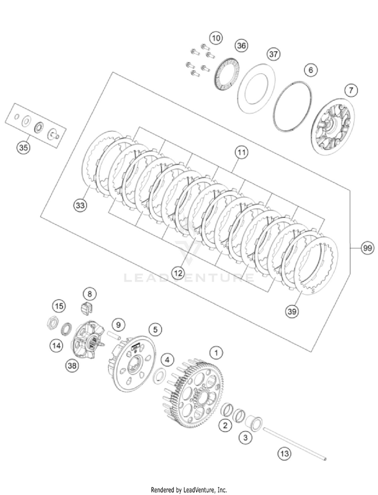 Clutch FC 450 Rockstar Ed. ENGINE - 2024 Schematic