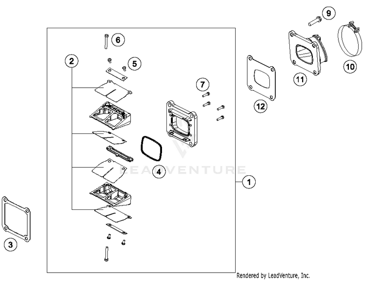 Reed Valve Case TC 125 ENGINE - 2017 Schematic