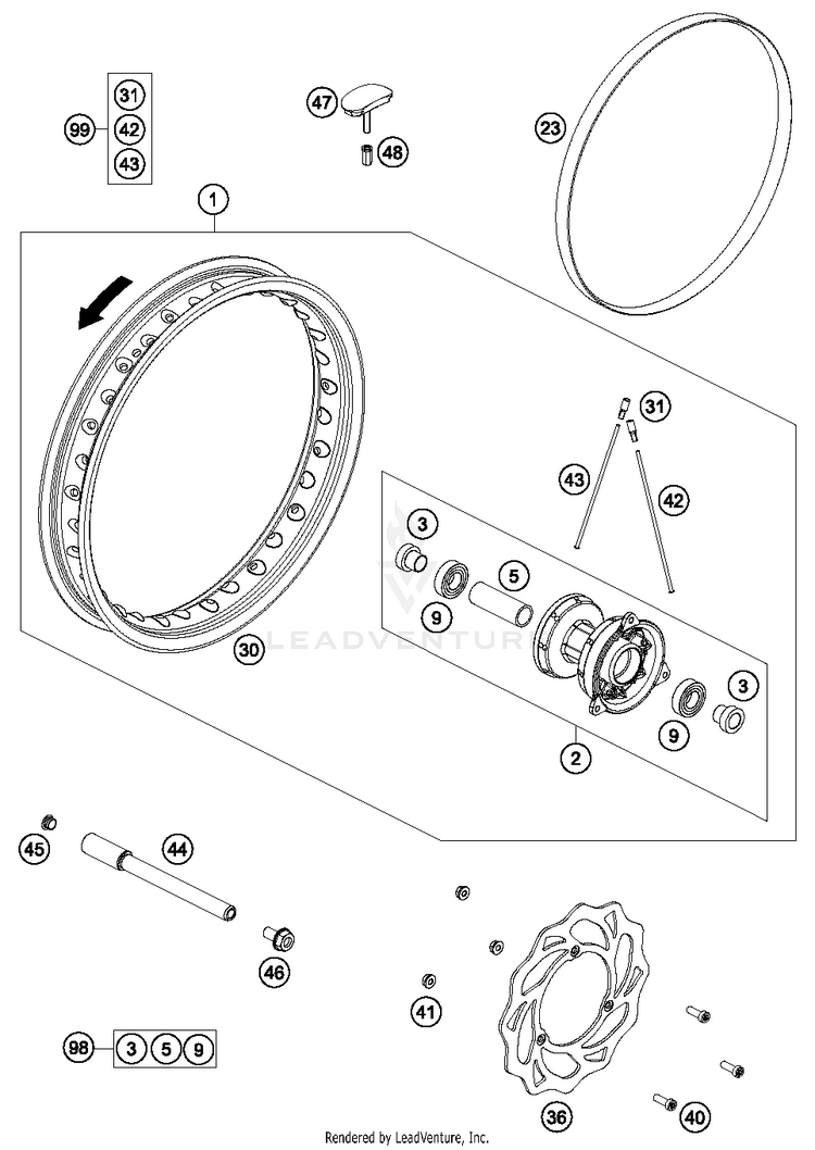 Front Wheel TC 65 CHASSIS - 2018 Schematic