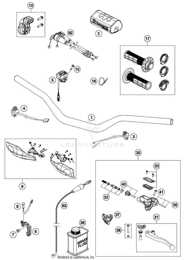 Handlebar, Controls FS 450 CHASSIS - 2018 Schematic