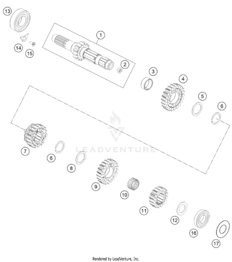 Transmission I - Main Shaft FC 350 ENGINE - 2024 Schematic
