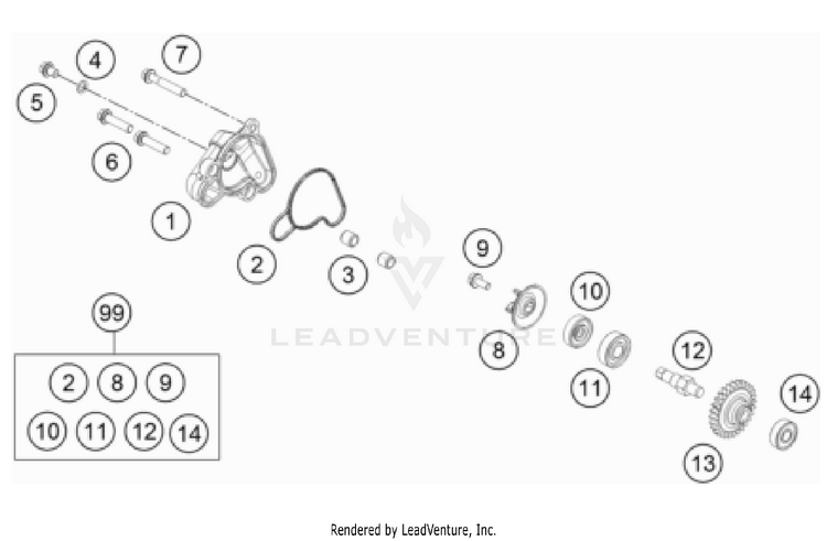 Water Pump TC 50 Mini Engine - 2023 Schematic