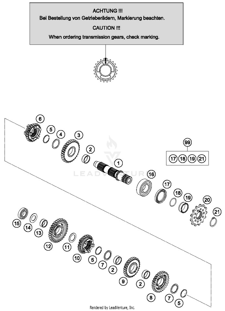 Transmission Ii - Countershaft TC 125 ENGINE - 2017 Schematic