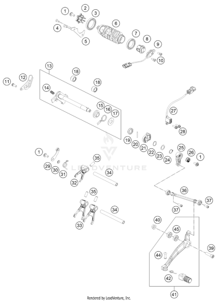 Shifting Mechanism 901 Norden ENGINE - 2024 Schematic