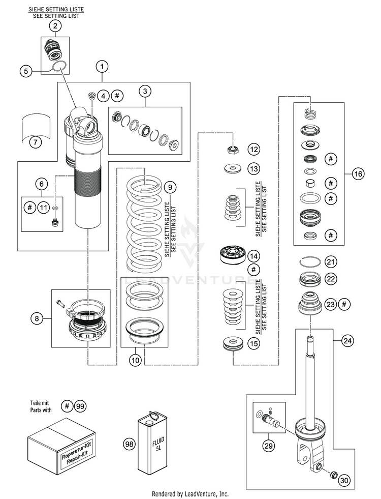 Shock Absorber Disassembled FE 501s CHASSIS - 2020 Schematic