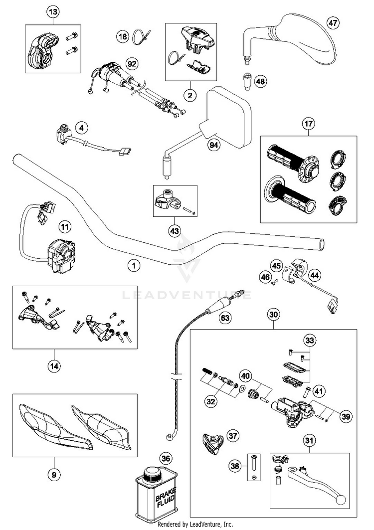 Handlebar, Controls FE 501 CHASSIS - 2019 Schematic