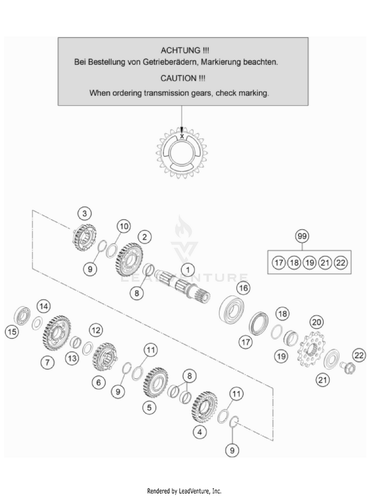 Transmission Ii - Countershaft TC 125 Engine - 2022 Schematic