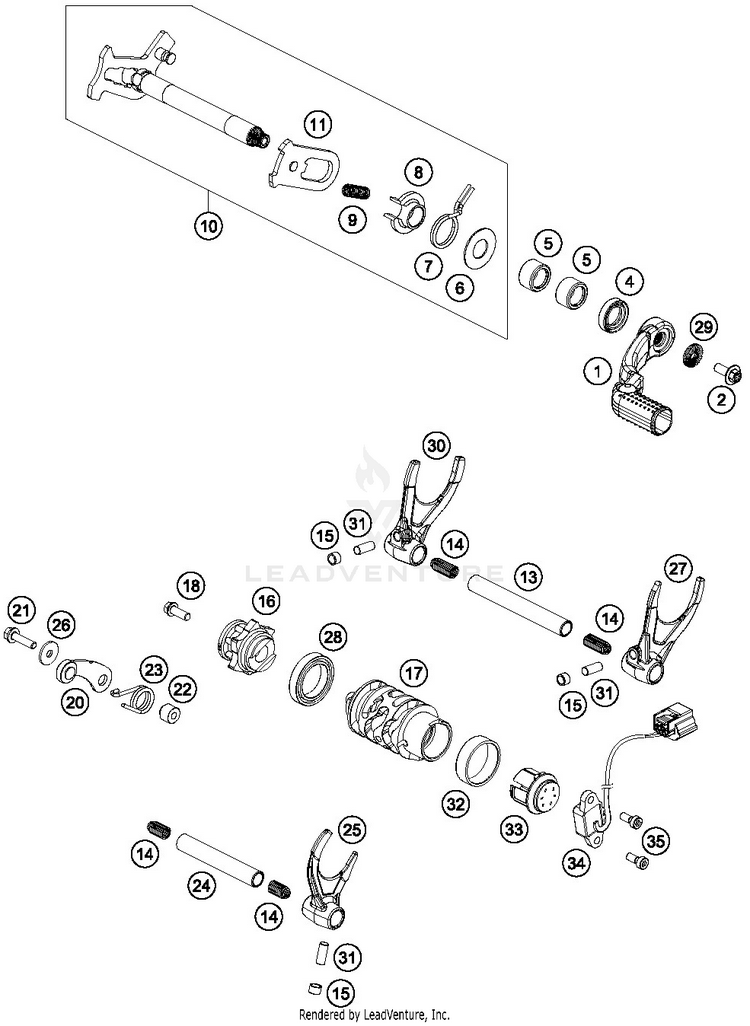 Shiftingmechanism FE 501 ENGINE - 2019 Schematic