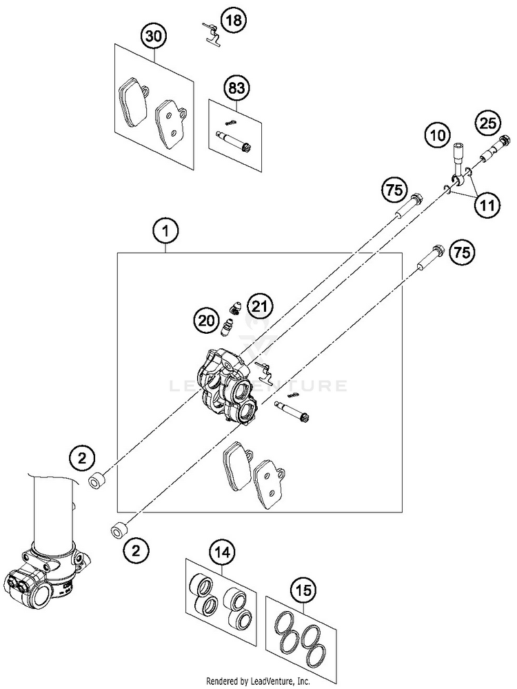 Front Brake Caliper TC 85 19 16 CHASSIS - 2019 Schematic