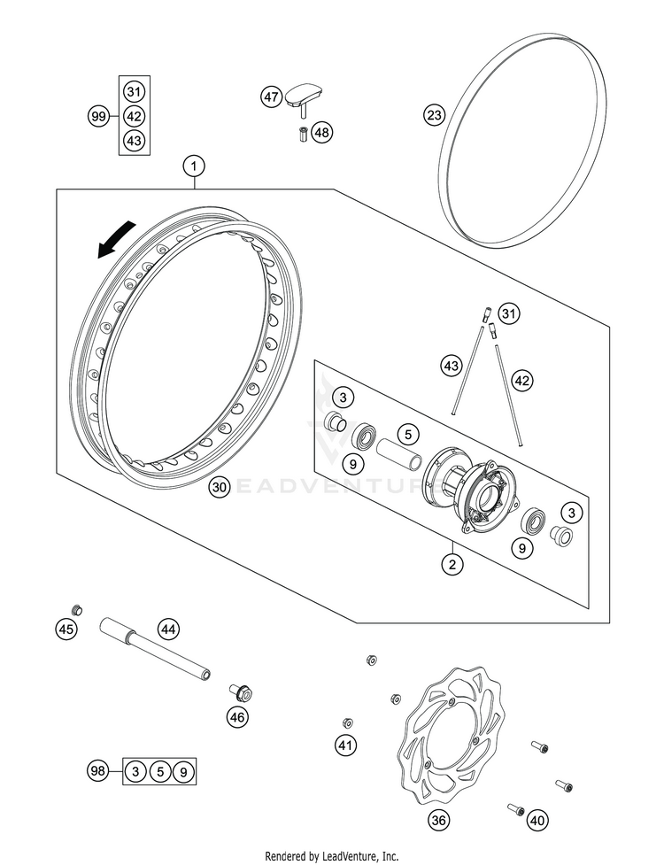 Front Wheel TC 65 CHASSIS - 2020 Schematic