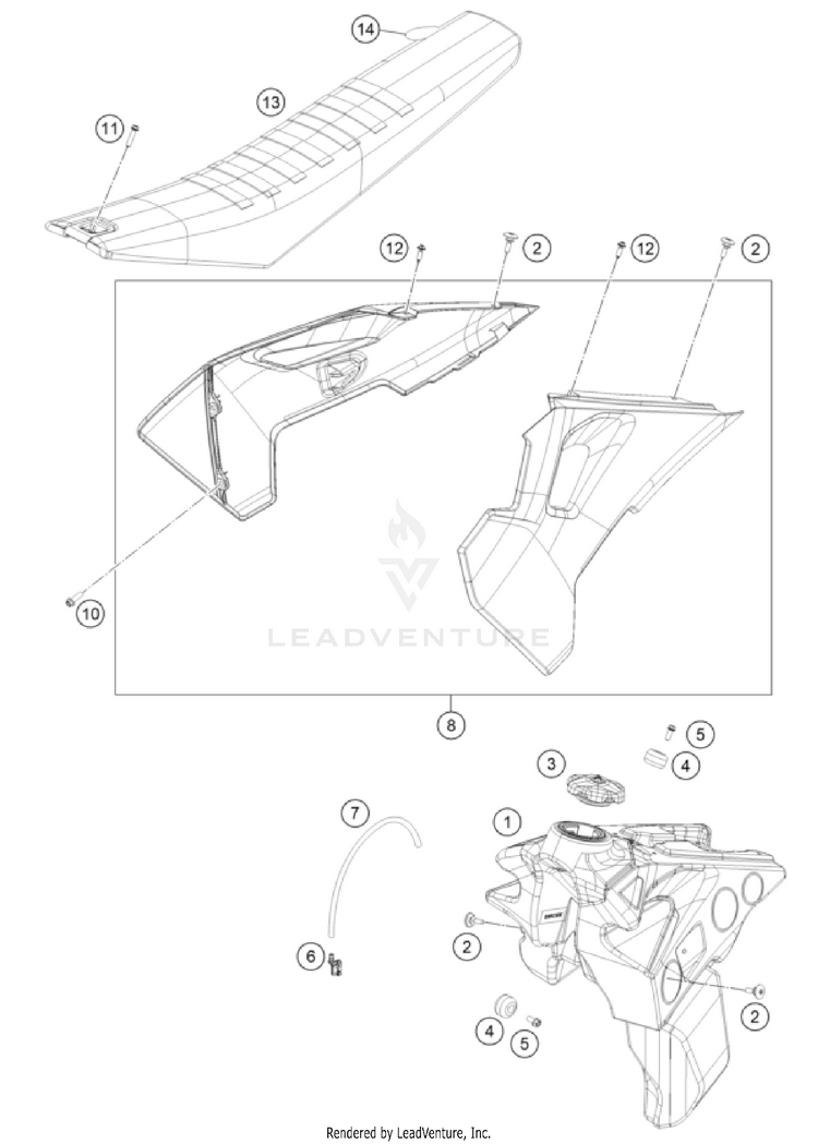 Tank, Seat FX 350 CHASSIS - 2024 Schematic