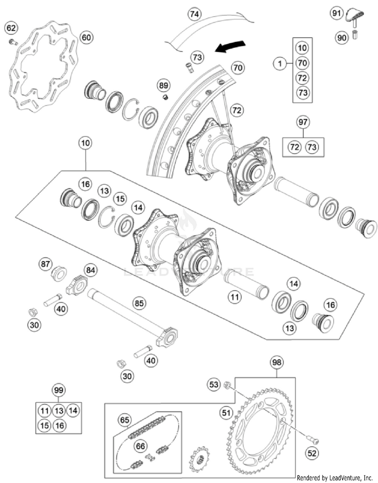 Rear Wheel TC 85 17/14 CHASSIS - 2023 Schematic