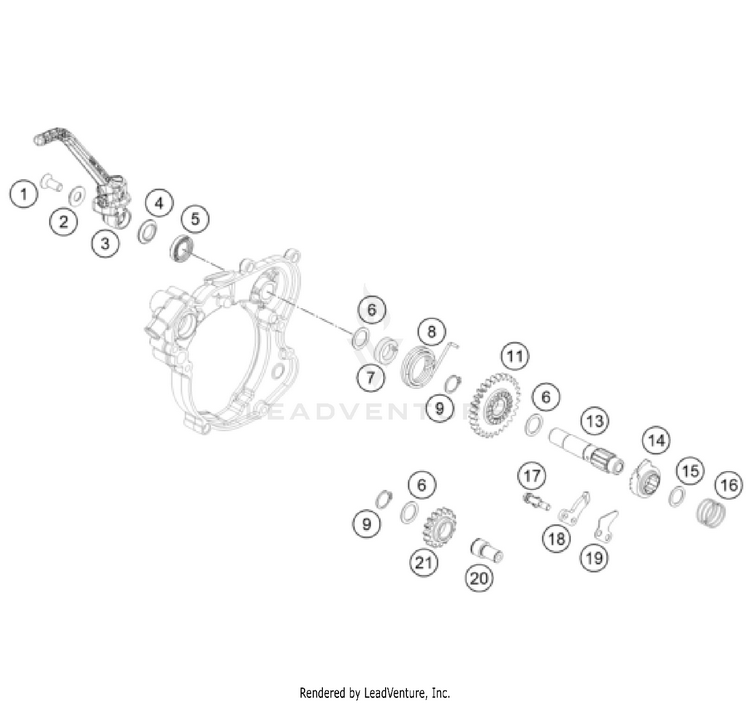 Kick Starter TC 65 ENGINE - 2025 Schematic