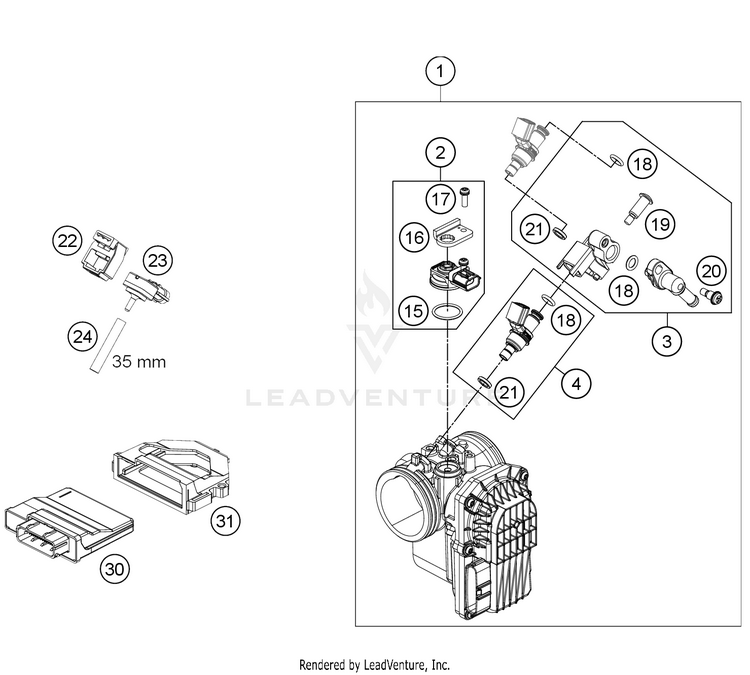 Throttle Body 701 FE/FS US ENGINE - 2021 Schematic