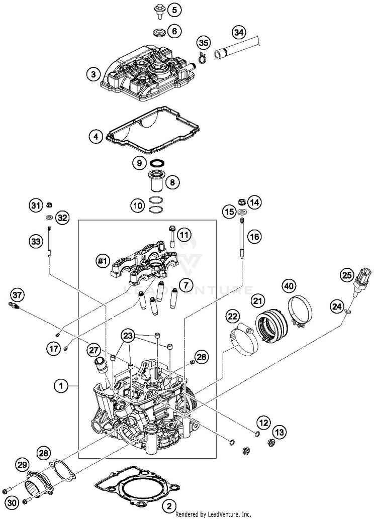 Cylinder Head FE 250 ENGINE - 2019 Schematic