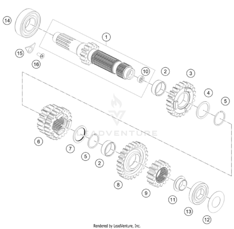 Transmission I - Main Shaft TX 300i ENGINE - 2023 Schematic