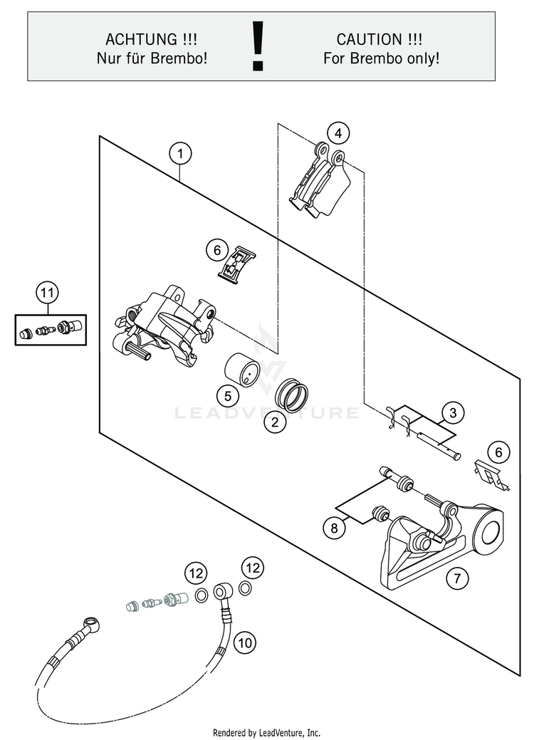 Rear Brake Caliper FC 450 CHASSIS - 2020 Schematic