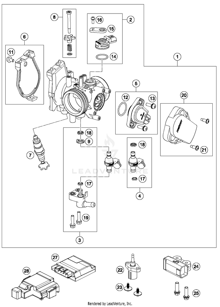 Throttle Boby FC 350 ENGINE - 2016 Schematic