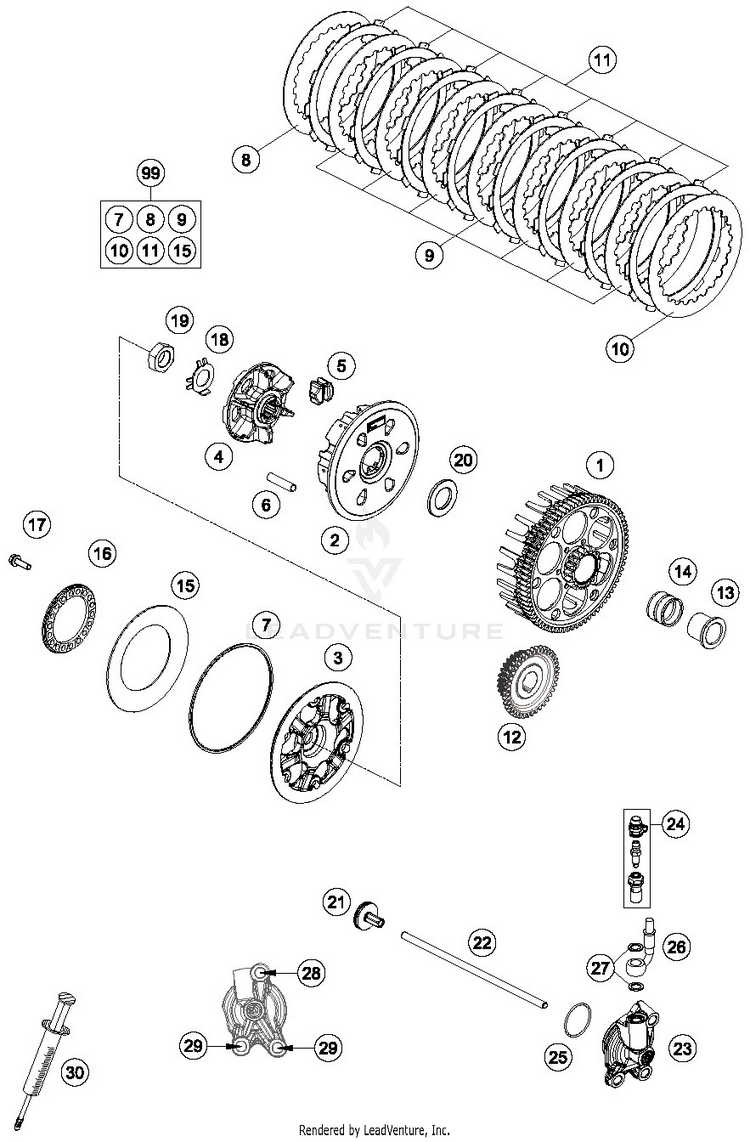Clutch TX 300 ENGINE - 2019 Schematic