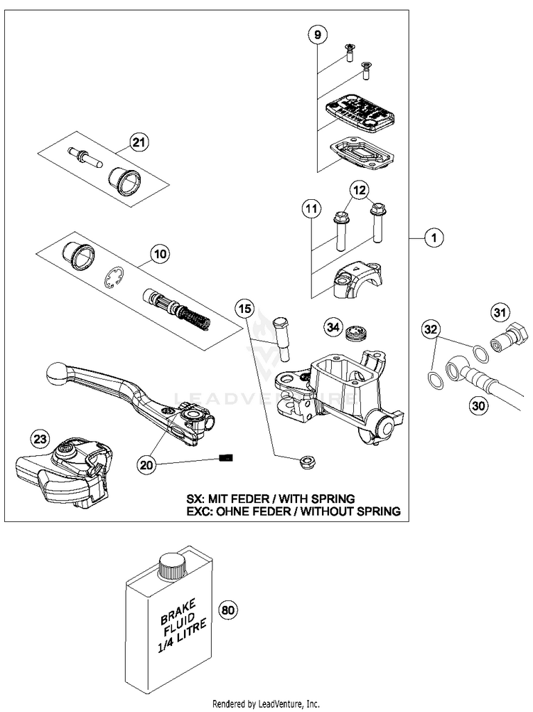 Hand Brake Cylinder FC 250 CHASSIS - 2016 Schematic