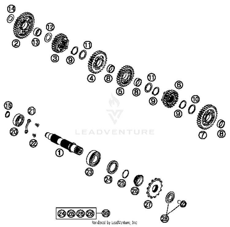 Transmission Ii - Countershaft FE 501S ENGINE - 2015 Schematic