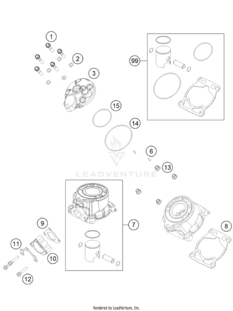 Cylinder, Cylinder Head TC 50 Engine - 2022 Schematic