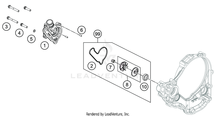 Water Pump FE 350 ENGINE - 2020 Schematic